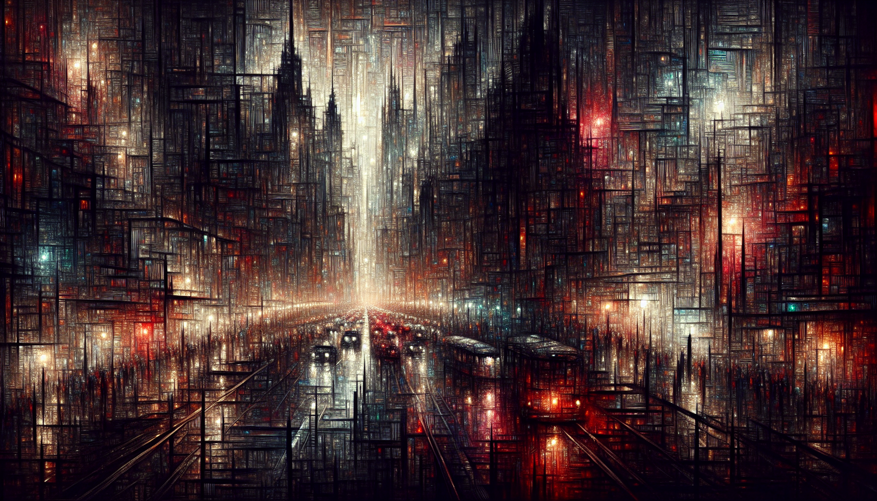 Abstract artwork reflecting today's tense mood